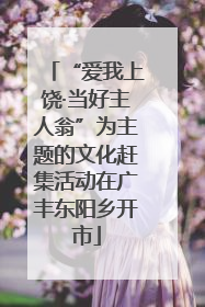 “爱我上饶·当好主人翁”为主题的文化赶集活动在广丰东阳乡开市