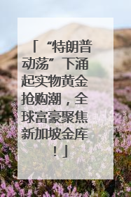 “特朗普动荡”下涌起实物黄金抢购潮，全球富豪聚焦新加坡金库！