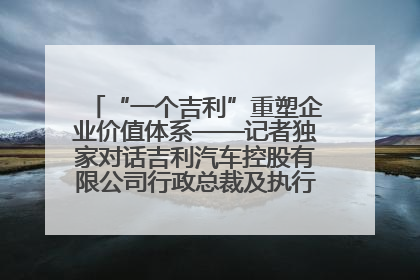 “一个吉利”重塑企业价值体系——记者独家对话吉利汽车控股有限公司行政总裁及执行董事桂生悦