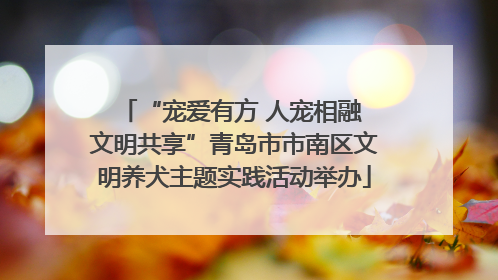 “宠爱有方 人宠相融 文明共享”青岛市市南区文明养犬主题实践活动举办