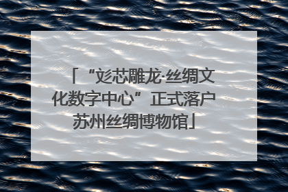 “彣芯雕龙·丝绸文化数字中心”正式落户苏州丝绸博物馆