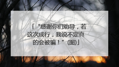 “感谢你们劝导，若这次成行，我说不定真的会被骗！”(图)