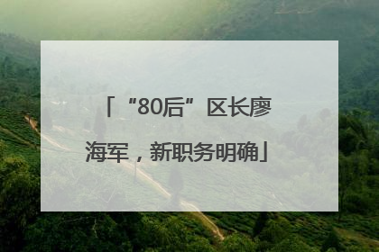 “80后”区长廖海军，新职务明确