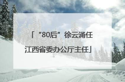 “80后”徐云涌任江西省委办公厅主任