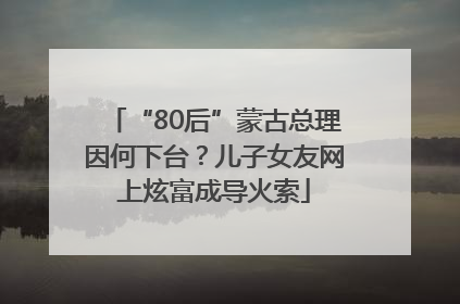 “80后”蒙古总理因何下台？儿子女友网上炫富成导火索