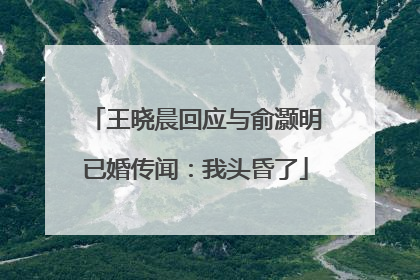 王晓晨回应与俞灏明已婚传闻：我头昏了