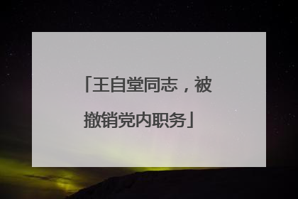 王自堂同志，被撤销党内职务