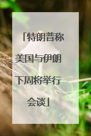 特朗普称美国与伊朗下周将举行会谈