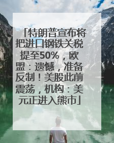 特朗普宣布将把进口钢铁关税提至50%，欧盟：遗憾，准备反制！美股此前震荡，机构：美元正进入熊市