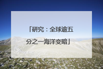 研究：全球逾五分之一海洋变暗