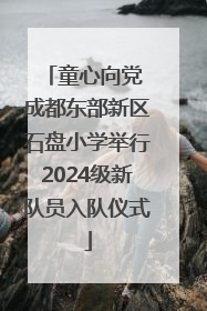 童心向党 成都东部新区石盘小学举行2024级新队员入队仪式