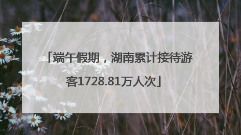 端午假期，湖南累计接待游客1728.81万人次