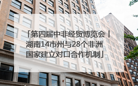 第四届中非经贸博览会丨湖南14市州与28个非洲国家建立对口合作机制