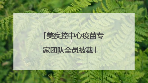美疾控中心疫苗专家团队全员被裁