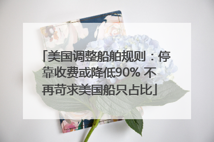 美国调整船舶规则：停靠收费或降低90% 不再苛求美国船只占比