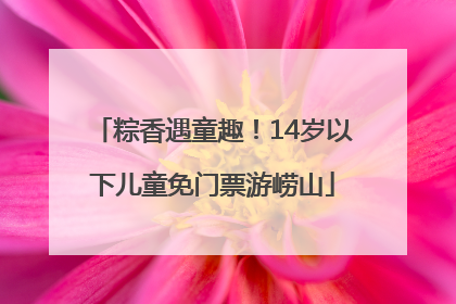 粽香遇童趣！14岁以下儿童免门票游崂山