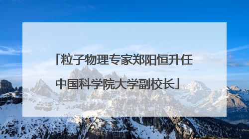 粒子物理专家郑阳恒升任中国科学院大学副校长
