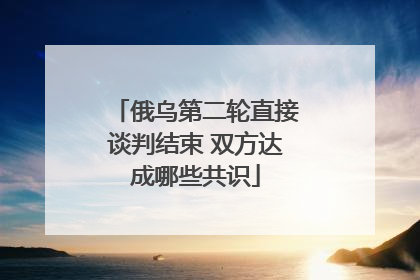 俄乌第二轮直接谈判结束 双方达成哪些共识