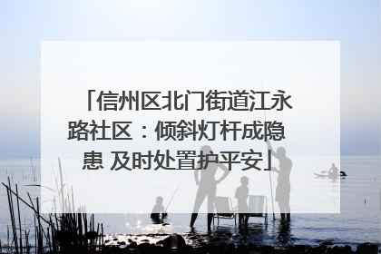 信州区北门街道江永路社区：倾斜灯杆成隐患 及时处置护平安
