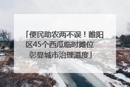 便民助农两不误！睢阳区45个西瓜临时摊位 彰显城市治理温度
