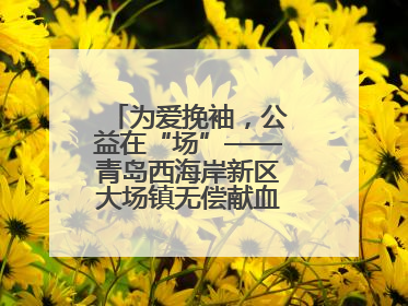 为爱挽袖，公益在“场”——青岛西海岸新区大场镇无偿献血活动温暖收官