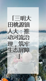 三明大田桃源镇人大：推动河流治理，筑牢生态屏障