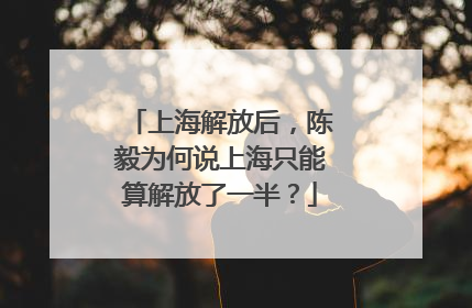 上海解放后，陈毅为何说上海只能算解放了一半？