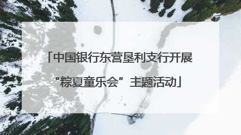 中国银行东营垦利支行开展 “粽夏童乐会”主题活动