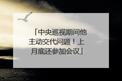中央巡视期间他主动交代问题！上月底还参加会议