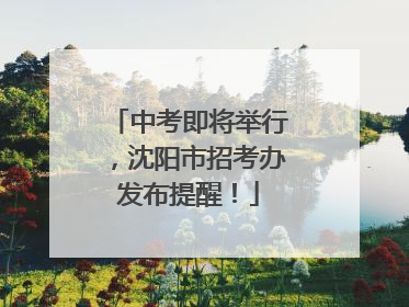 中考即将举行，沈阳市招考办发布提醒！