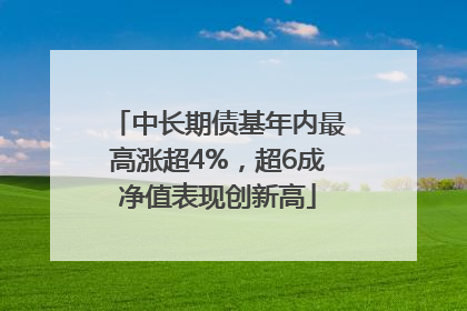 中长期债基年内最高涨超4%，超6成净值表现创新高