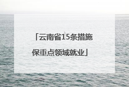 云南省15条措施保重点领域就业