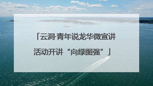 云洞·青年说龙华微宣讲活动开讲“向绿图强”