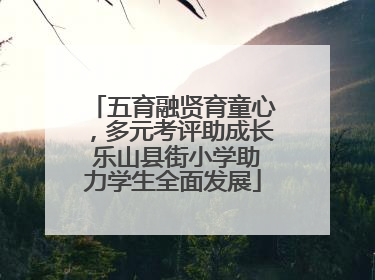 五育融贤育童心，多元考评助成长 乐山县街小学助力学生全面发展