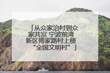 从众家治村到众家共富 宁波前湾新区傅家路村上榜“全国文明村”