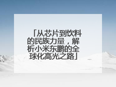 从芯片到饮料的民族力量，解析小米东鹏的全球化高光之路