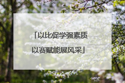 以比促学强素质 以赛赋能展风采