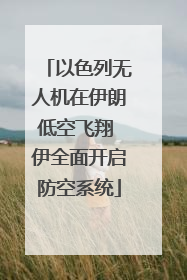 以色列无人机在伊朗低空飞翔 伊全面开启防空系统