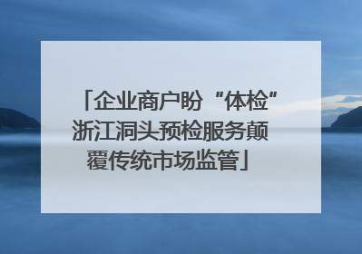企业商户盼“体检” 浙江洞头预检服务颠覆传统市场监管