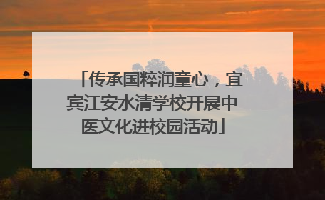 传承国粹润童心，宜宾江安水清学校开展中医文化进校园活动