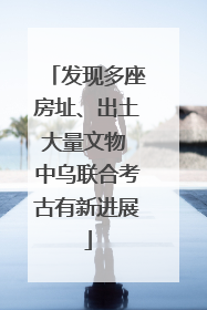 发现多座房址、出土大量文物 中乌联合考古有新进展