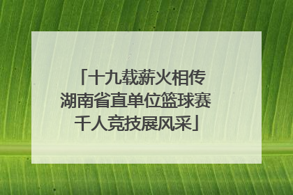 十九载薪火相传 湖南省直单位篮球赛千人竞技展风采