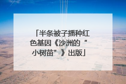 半条被子播种红色基因《沙洲的“小树苗”》出版