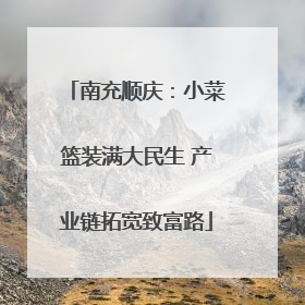 南充顺庆：小菜篮装满大民生 产业链拓宽致富路