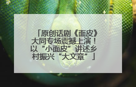 原创话剧《面皮》大同专场震撼上演！以“小面皮”讲述乡村振兴“大文章”