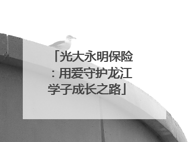 光大永明保险：用爱守护龙江学子成长之路