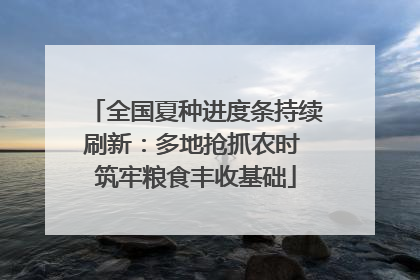 全国夏种进度条持续刷新：多地抢抓农时 筑牢粮食丰收基础