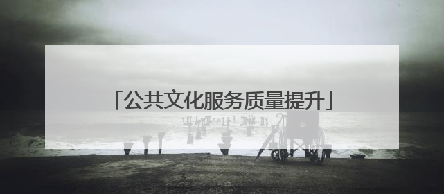 公共文化服务质量提升