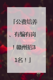 公费培养、有编有岗！赣州招31名！