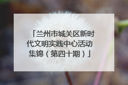 兰州市城关区新时代文明实践中心活动集锦（第四十期）